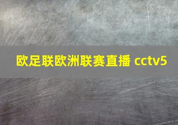 欧足联欧洲联赛直播 cctv5